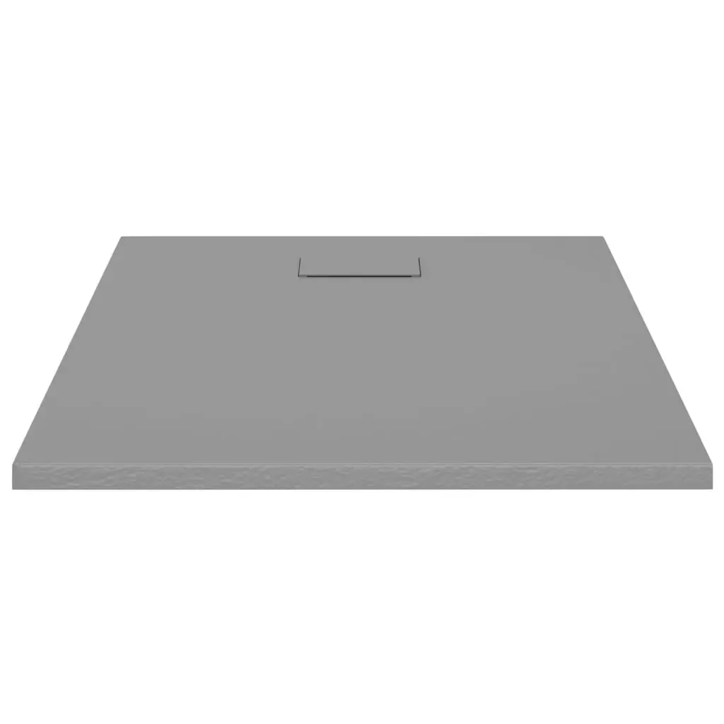 Shower Base Tray Low Profile Grey 100x80 cm Skid Resistant Slate Stone