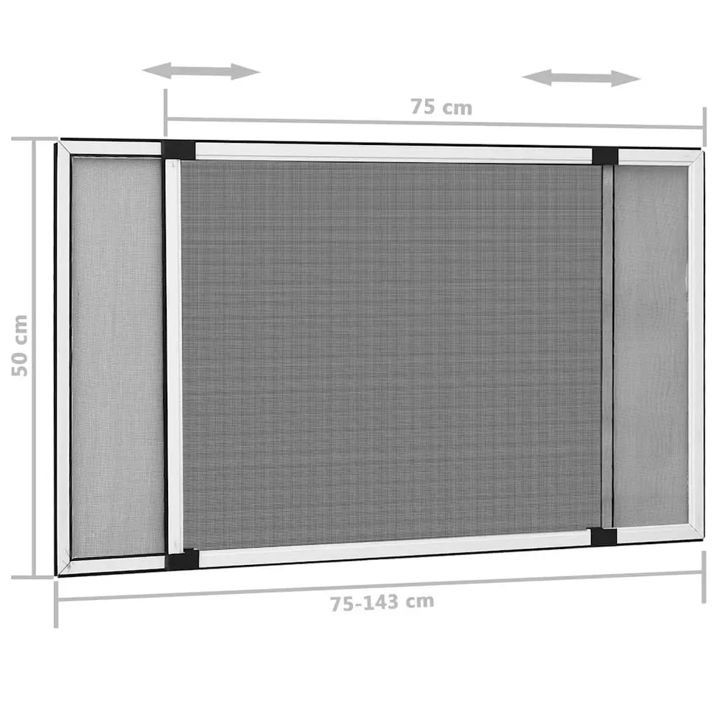 Extendable Window Insect Screen Adjustable Mesh Fly Protection 75-143x50