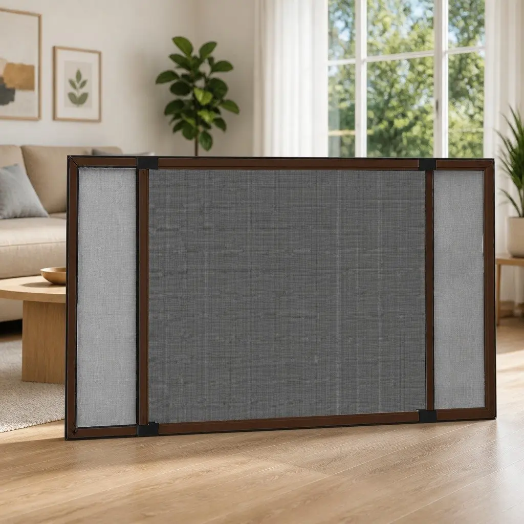 Extendable Window Insect Screen Adjustable Brown Fibreglass Mesh 100 to 193 x 75 cm