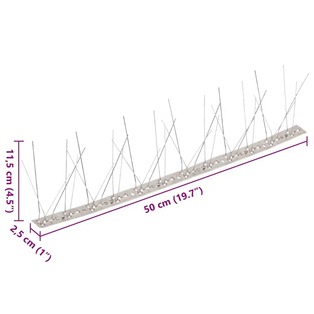Bird & Pigeon Spikes Stainless Steel 5-Row 20m