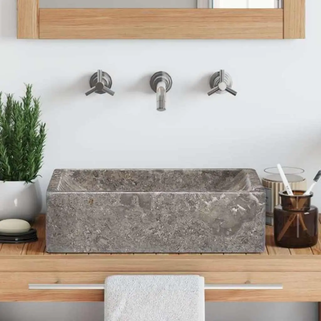 Bathroom Marble Sink 45x30x12cm in Grey