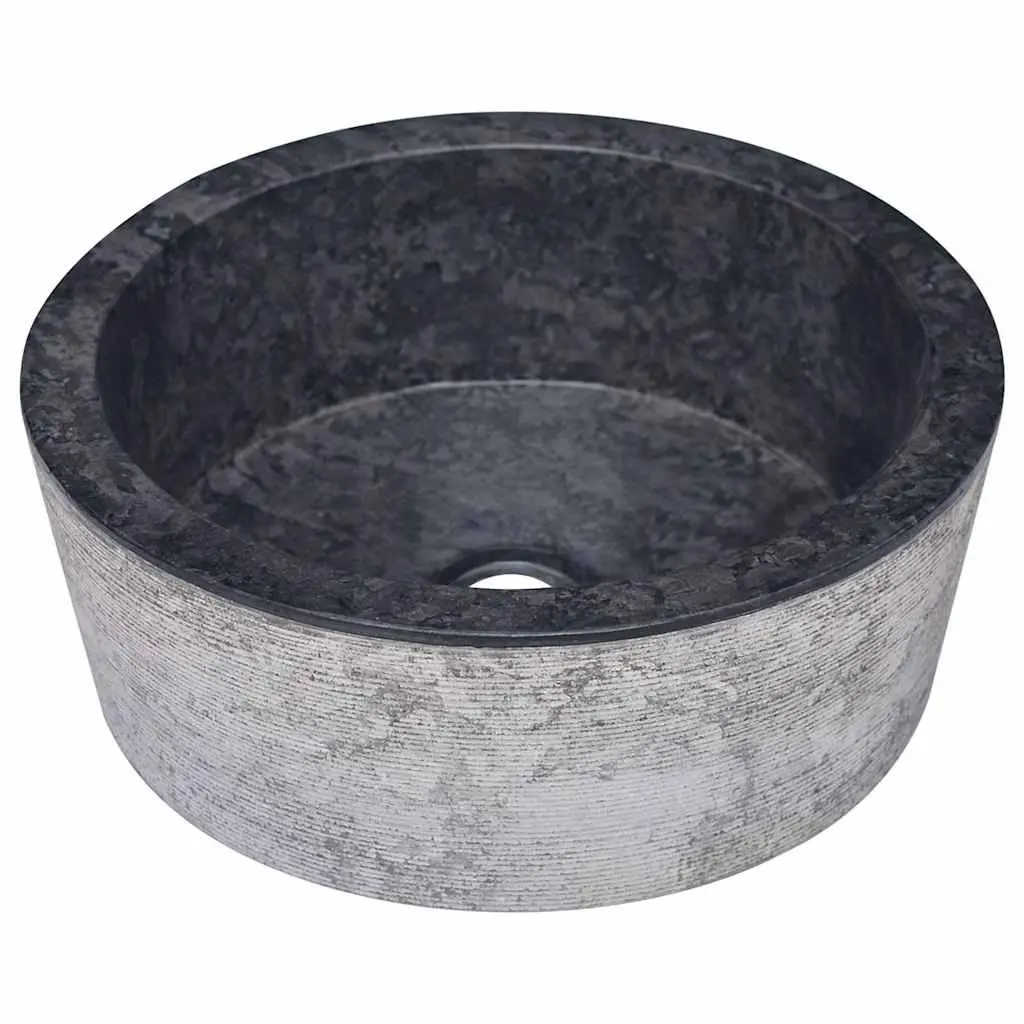 Bathroom Basin Sink Marble Black Round Vessel Bowl Washroom Fixture
