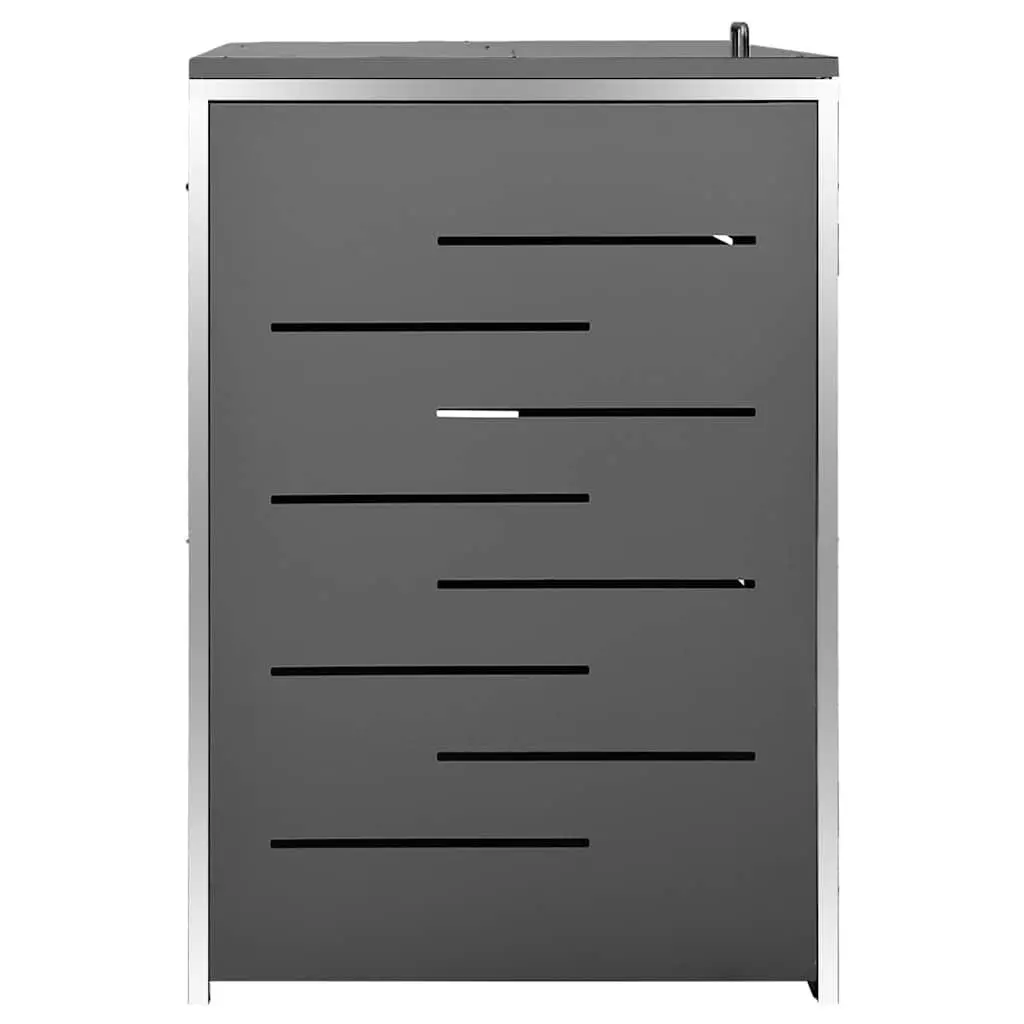 Wheelie Bin Shed Sturdy Frame Anthracite 207x77.5x115cm Outdoor Waste Container Enclosure