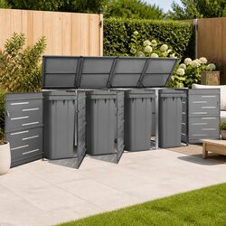 Your Friendly Quadruple Wheelie Bin Shed for Garden Use