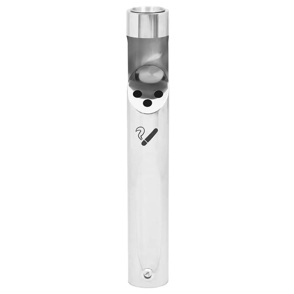 Wall Mounted Ashtray Stainless Steel Cigarette Butt Disposal Hinged Bottom