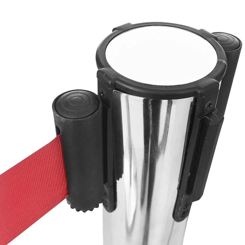 Safety Stanchions Retractable Belt Barriers Stainless Steel 4 Piece