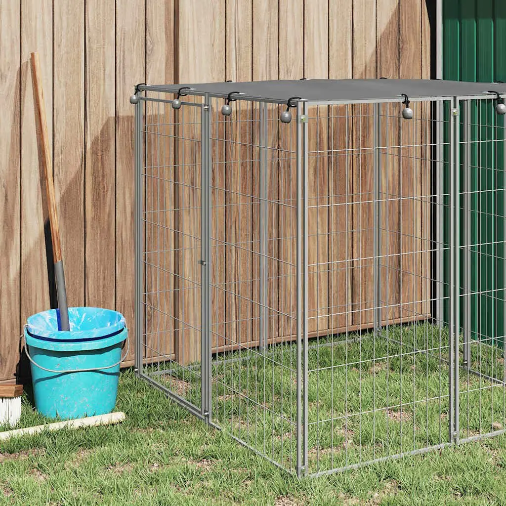 Dog Kennel Outdoor Steel Wire Mesh Cage 110x110x110 cm