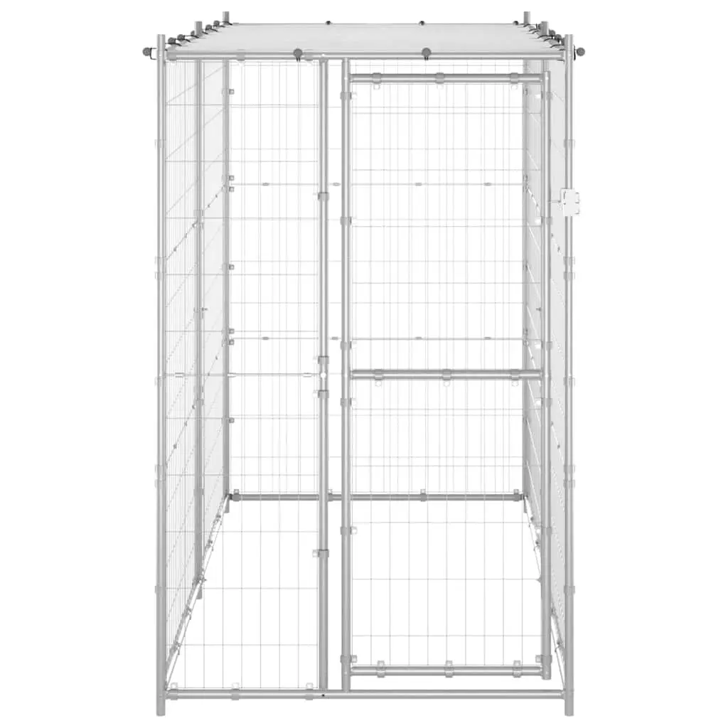 Dog Kennel Galvanised Steel Roof Outdoor Exercise Run Pet Pen Enclosure 110 x 220 x 180 cm