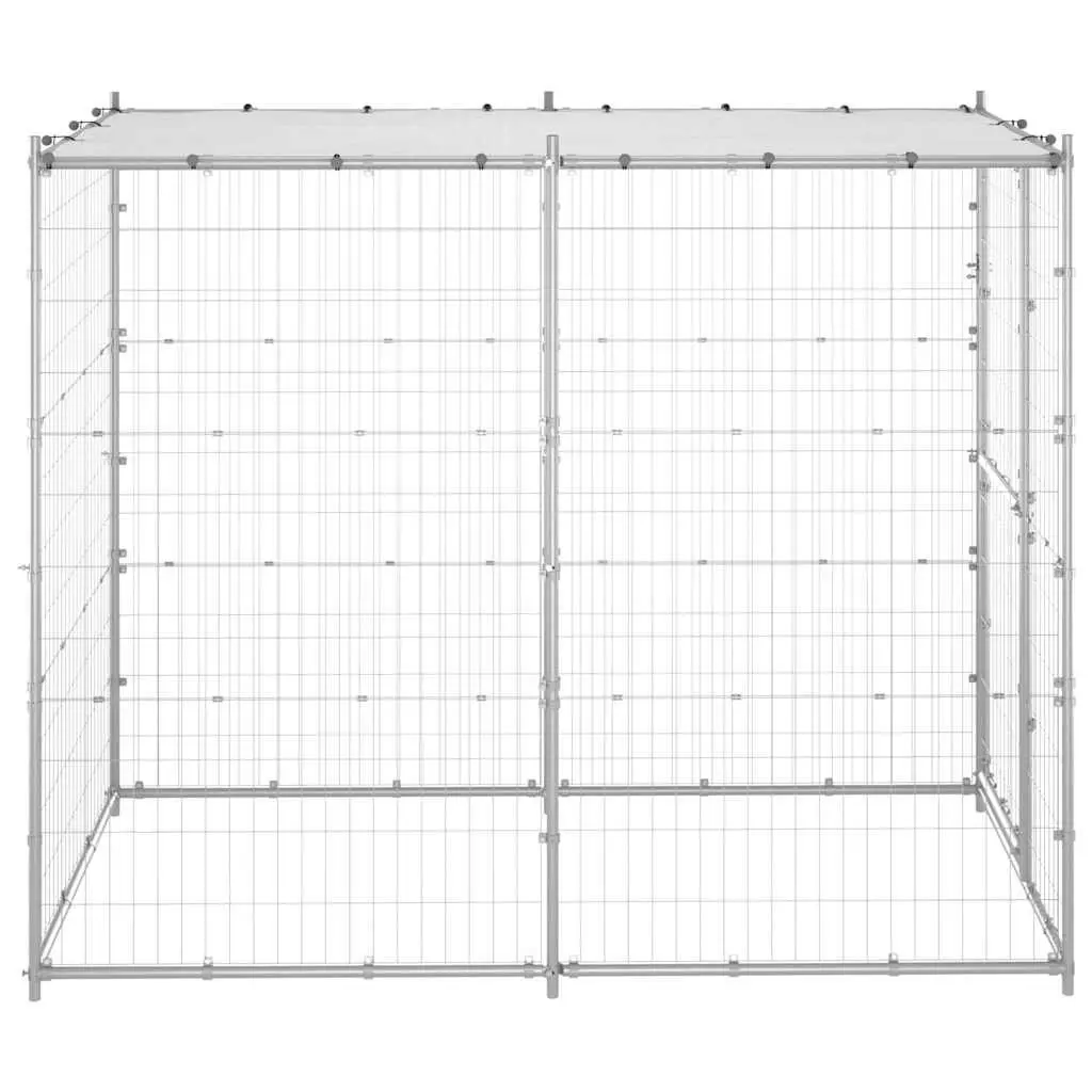 Dog Kennel Galvanised Steel Roof Outdoor Exercise Run Pet Pen Enclosure 110 x 220 x 180 cm