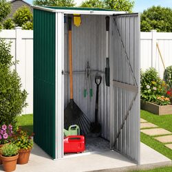 Green Garden Shed for Outdoor Storage: Lockable & Durable