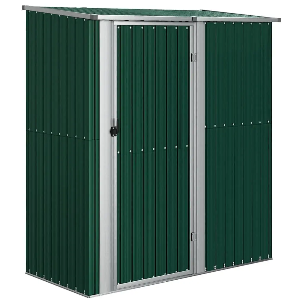Garden Shed Green Outdoor Storage Galvanised Steel Lockable Door Sloping Roof