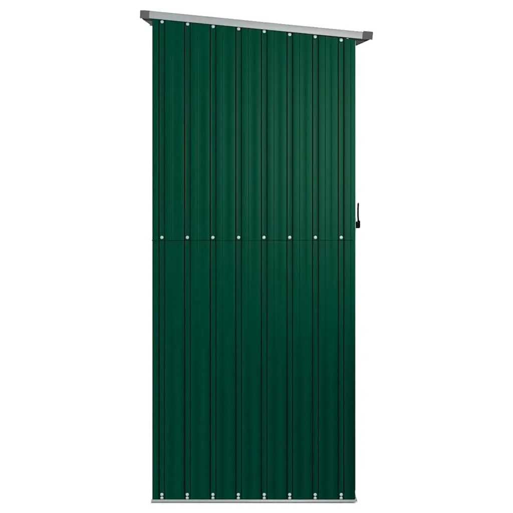 Garden Shed Green Outdoor Storage Galvanised Steel Lockable Door Sloping Roof
