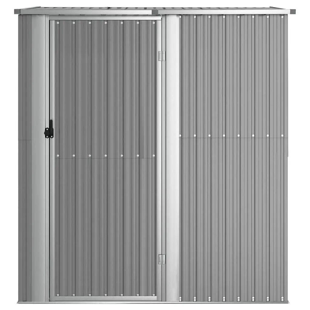 Garden Shed Grey Galvanised Steel Lockable Door Sloping Roof 180.5 x 97 x 209.5 cm
