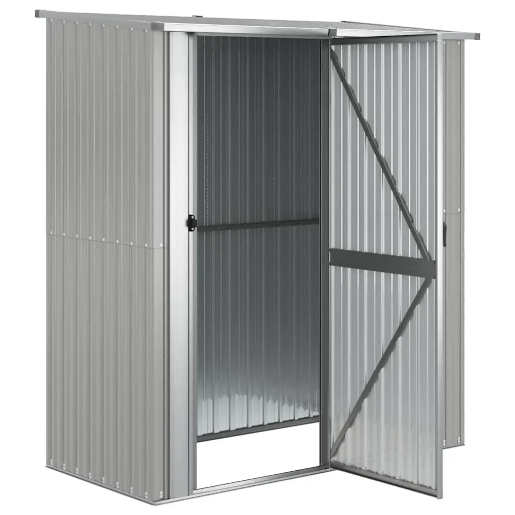Garden Shed Grey Galvanised Steel Lockable Door Sloping Roof 180.5 x 97 x 209.5 cm