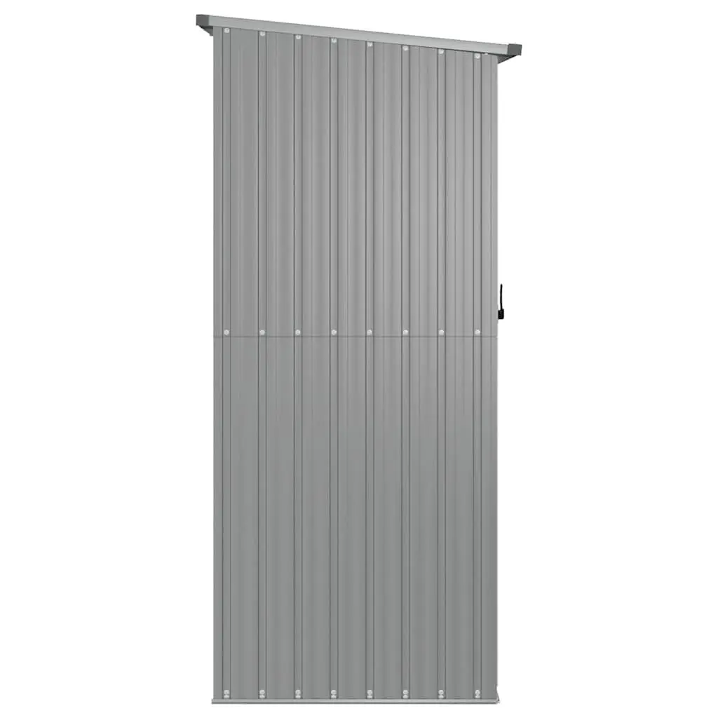 Garden Shed Grey Galvanised Steel Lockable Door Sloping Roof 180.5 x 97 x 209.5 cm
