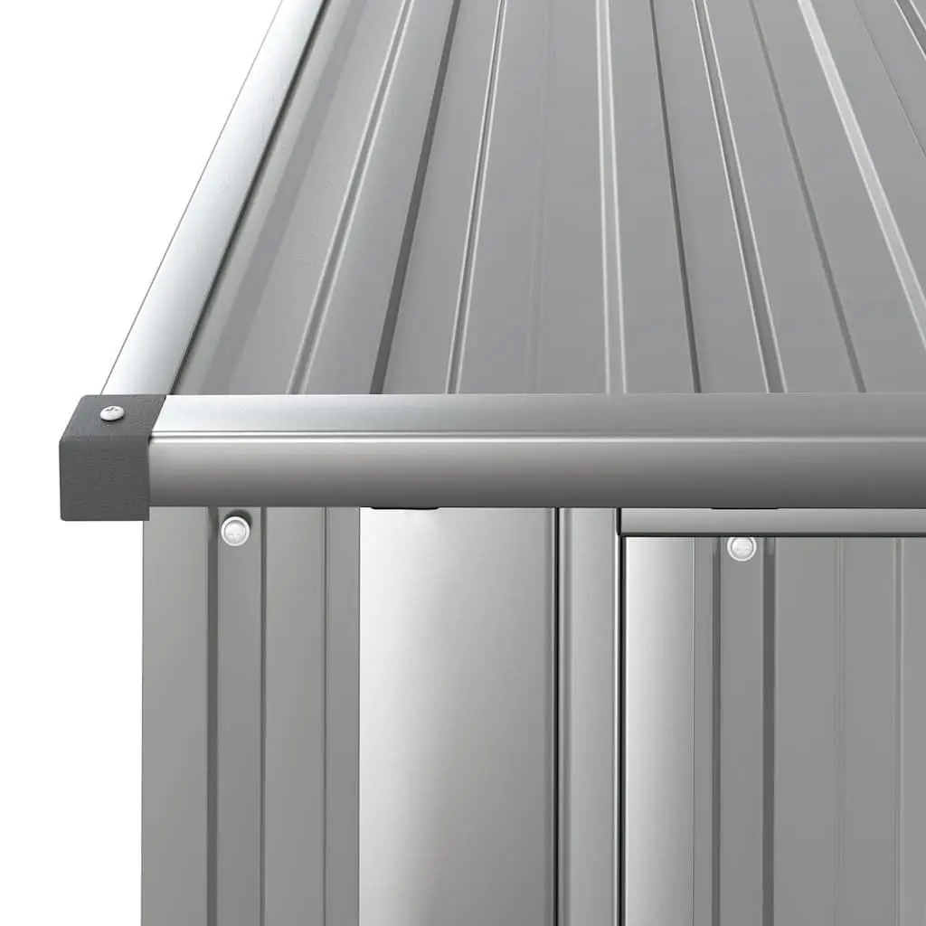Garden Shed Grey Galvanised Steel Lockable Door Sloping Roof 180.5 x 97 x 209.5 cm
