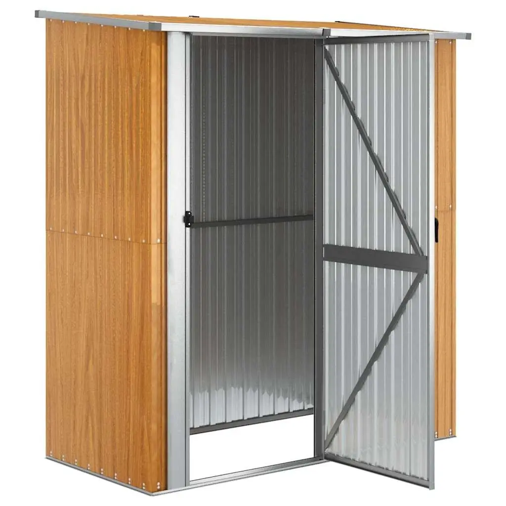 Garden Shed 180.5x97x209.5 cm Brown Outdoor Storage Tool House Lockable Door