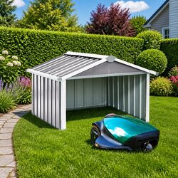 Your Friendly Garden Robot Lawnmower Shed 92x97x63cm in Grey