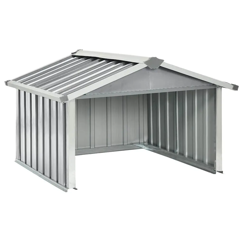 Galvanised Steel Garden Shed for Robot Lawnmower 92x97x63cm Grey