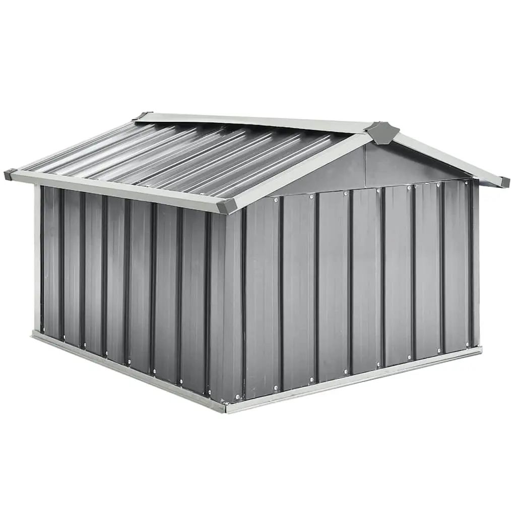 Galvanised Steel Garden Shed for Robot Lawnmower 92x97x63cm Grey