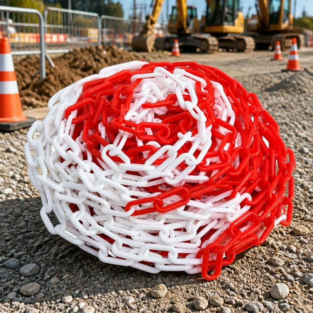 100m Red White Warning Chain for Safety