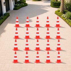 Reflective Traffic Cones - 20 Pack for Easy Use and Storage