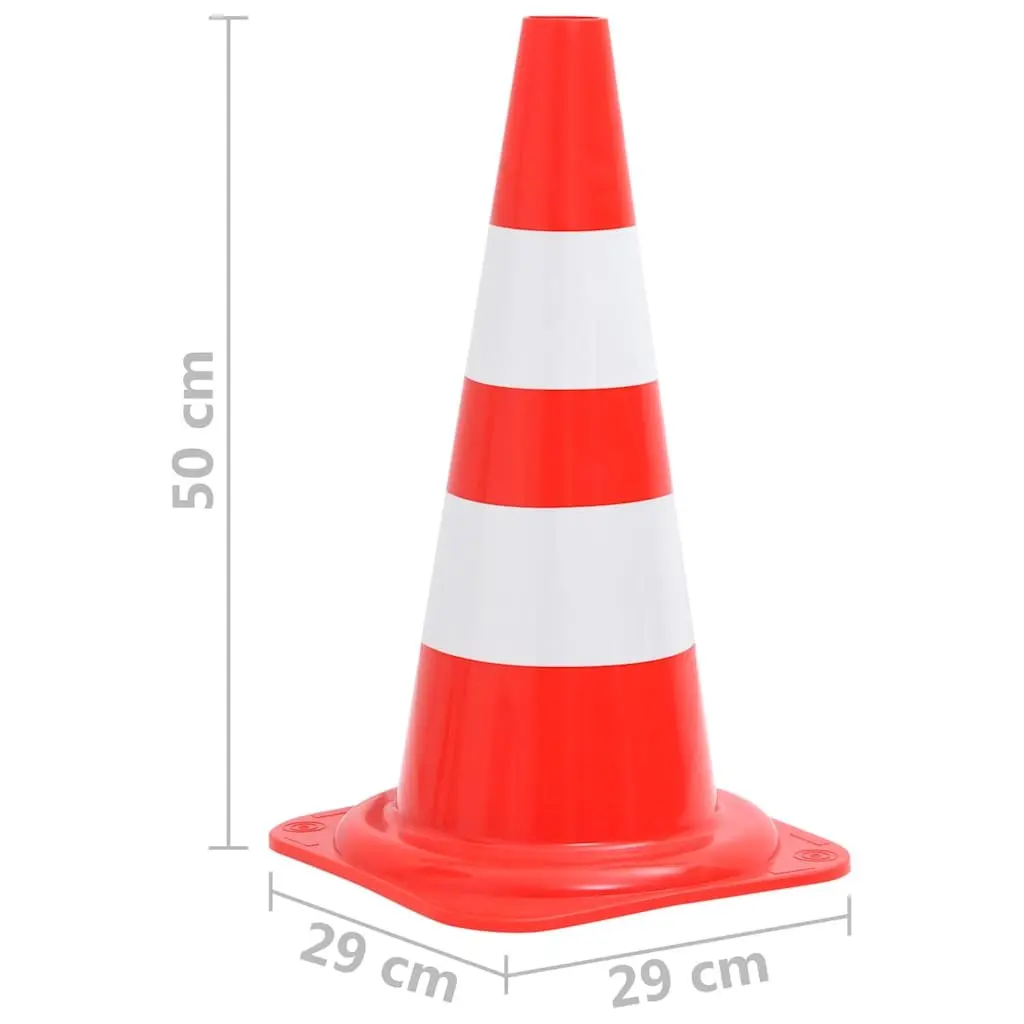 Traffic Cones Reflective Red White 50cm 20 Piece
