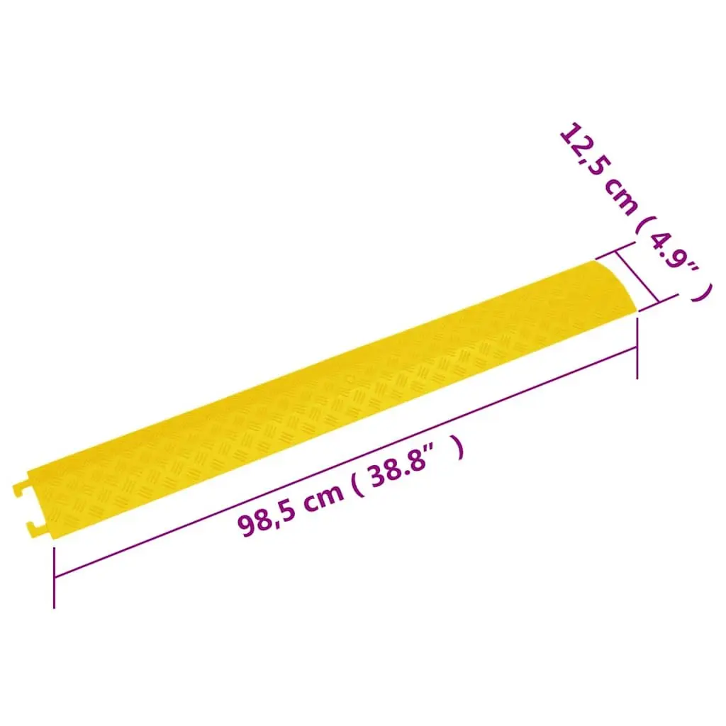 Modular Cable Protector Ramps Yellow 98.5 cm 4 Piece High Visibility Safety Floor Cover