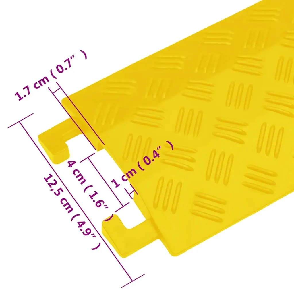 Modular Cable Protector Ramps Yellow 98.5 cm 4 Piece High Visibility Safety Floor Cover