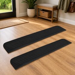 Threshold Ramps Pair Rubber Non-Slip Surface Wheelchairs Rollators Scooters