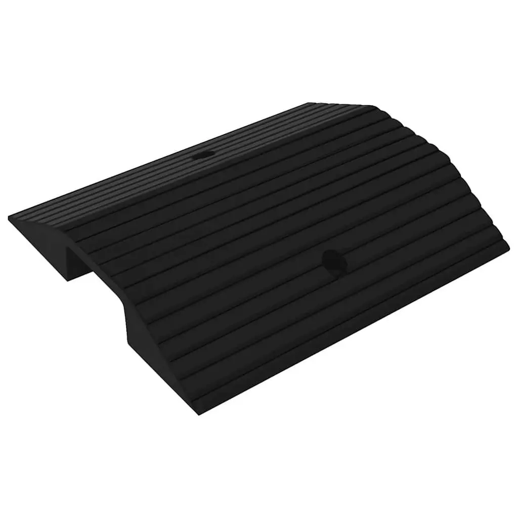 Bridge Threshold Ramp Solid Rubber Non-Slip Textured Surface 49 x 40 x 8 cm