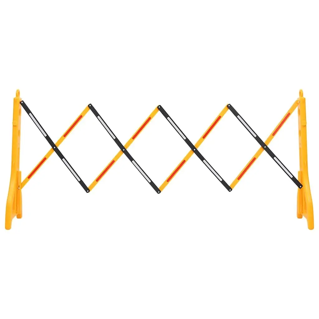 Folding Traffic Barrier Yellow Black Reflective Safety 250 x 38 x 96 cm