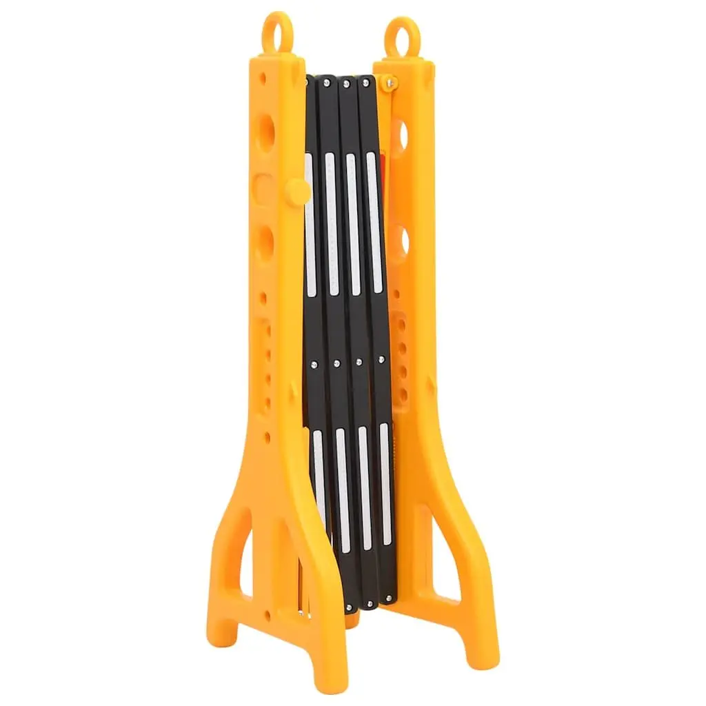 Folding Traffic Barrier Yellow Black Reflective Safety 250 x 38 x 96 cm