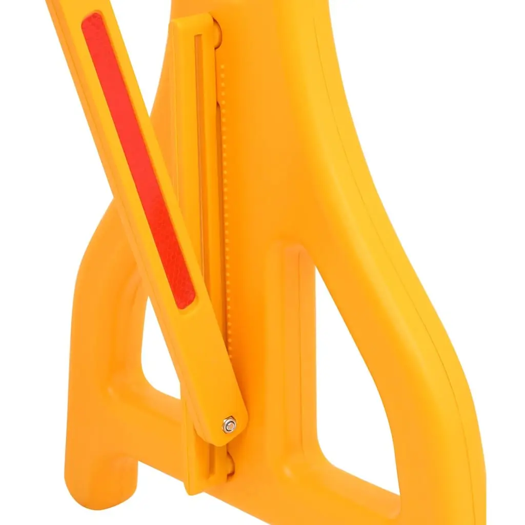 Folding Traffic Barrier Yellow Black Reflective Safety 250 x 38 x 96 cm