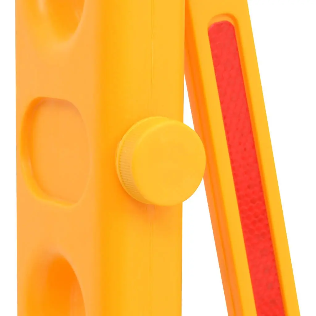 Folding Traffic Barrier Yellow Black Reflective Safety 250 x 38 x 96 cm