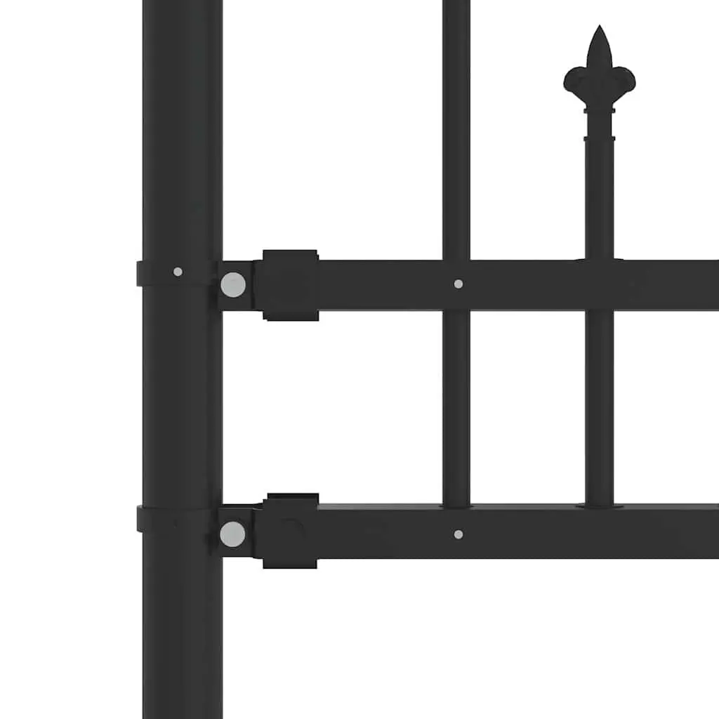 Garden Fence Panel Black Steel Spear Top 240 cm x 125 cm Outdoor Perimeter Barrier