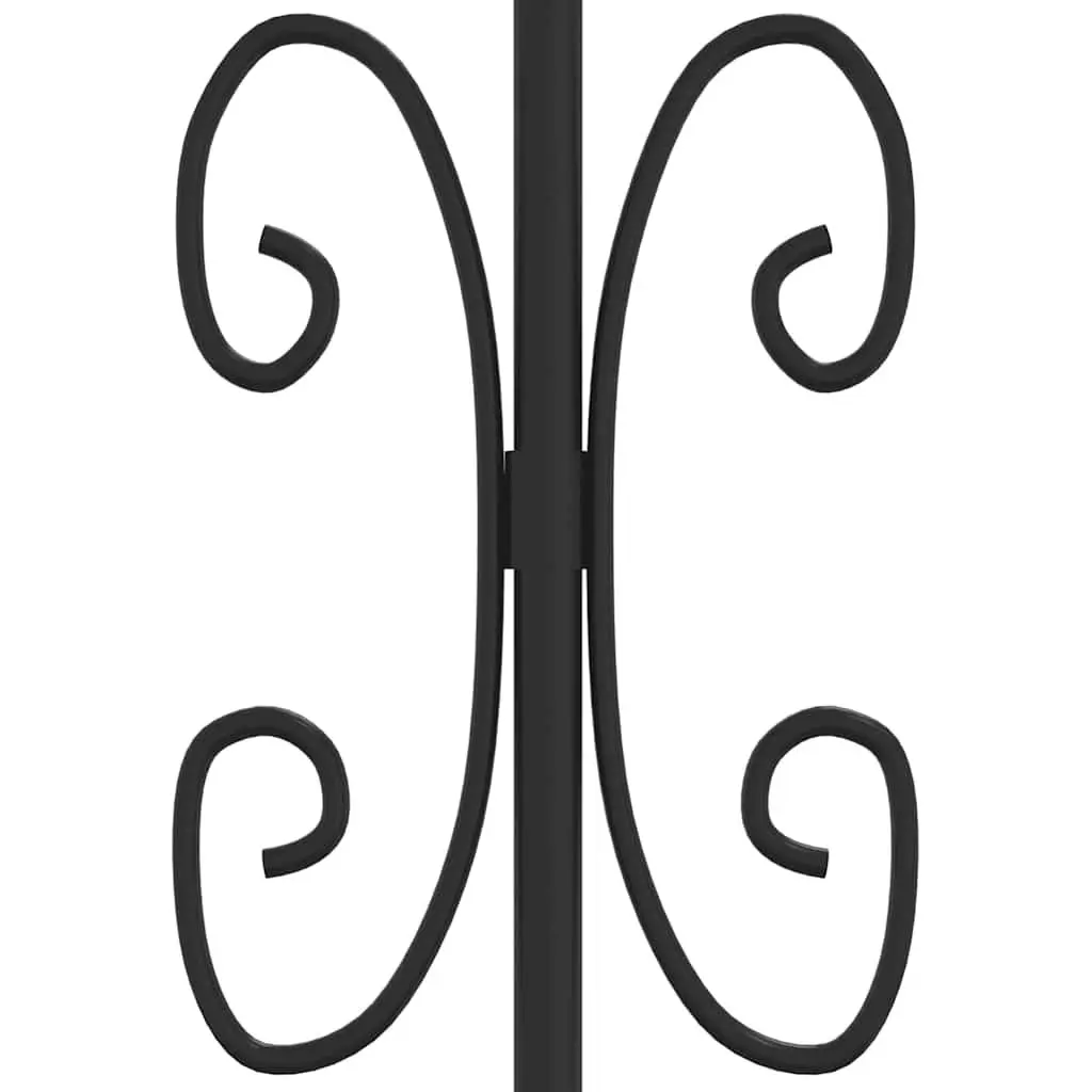 Garden Fence Panel Black Steel Spear Top 240 cm x 125 cm Outdoor Perimeter Barrier