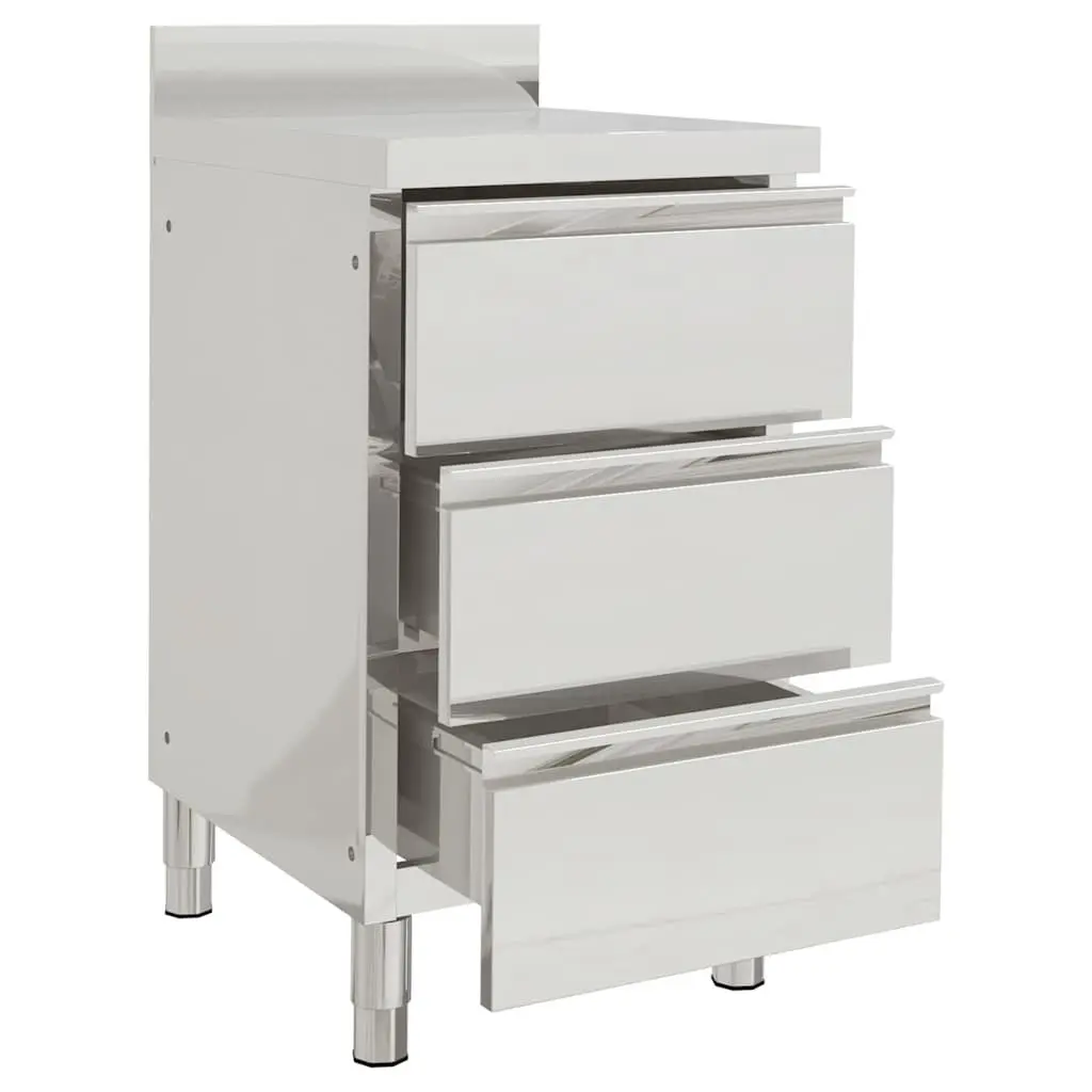 Commercial Kitchen Cabinet with 3 Drawers Storage Unit 50x60x96cm