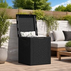 Garden Storage Box 90L Outdoor Deck Patio Rattan Weather-Resistant Container