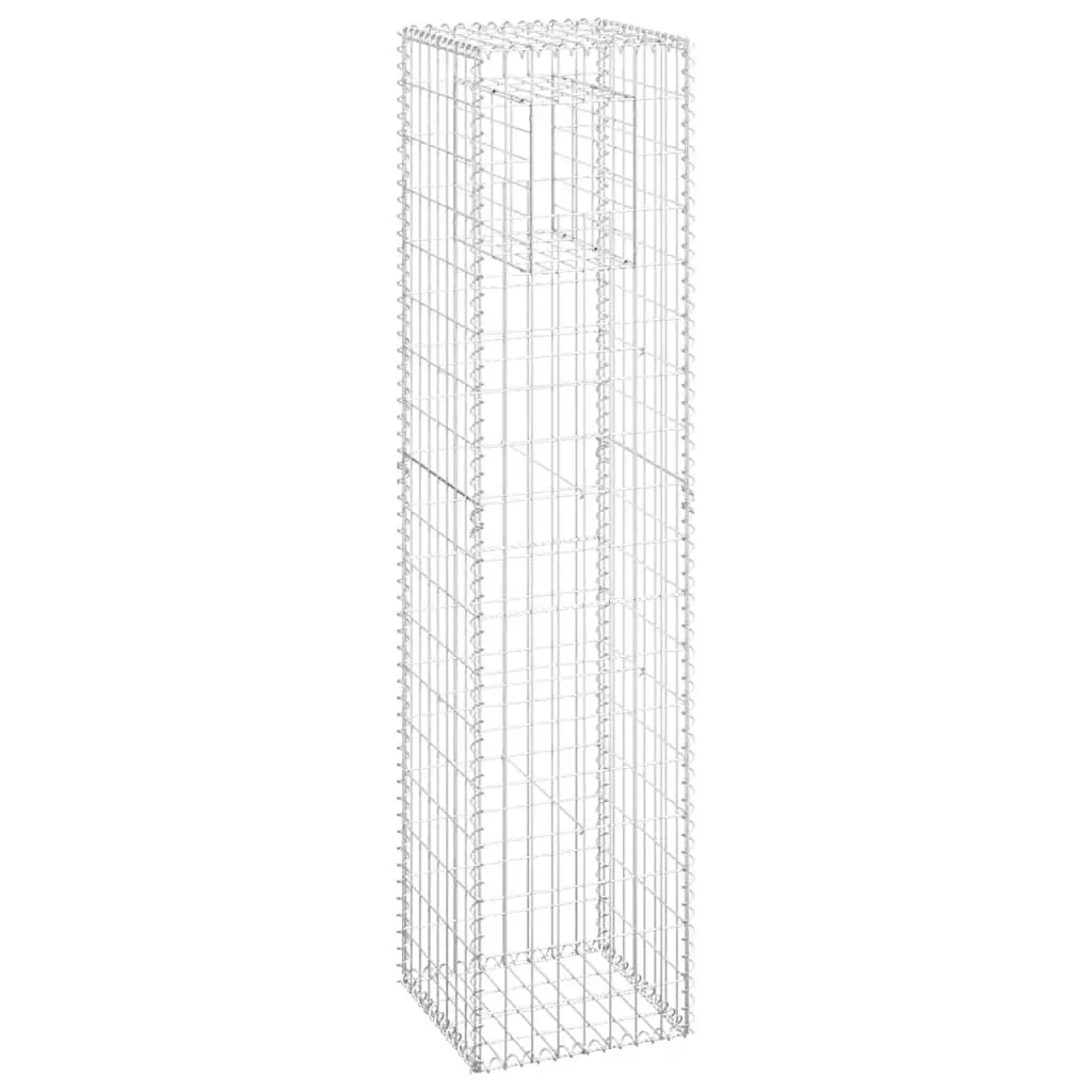 Gabion Basket Post Welded Mesh Grid 40x40x180 cm Iron Garden Fence Barrier