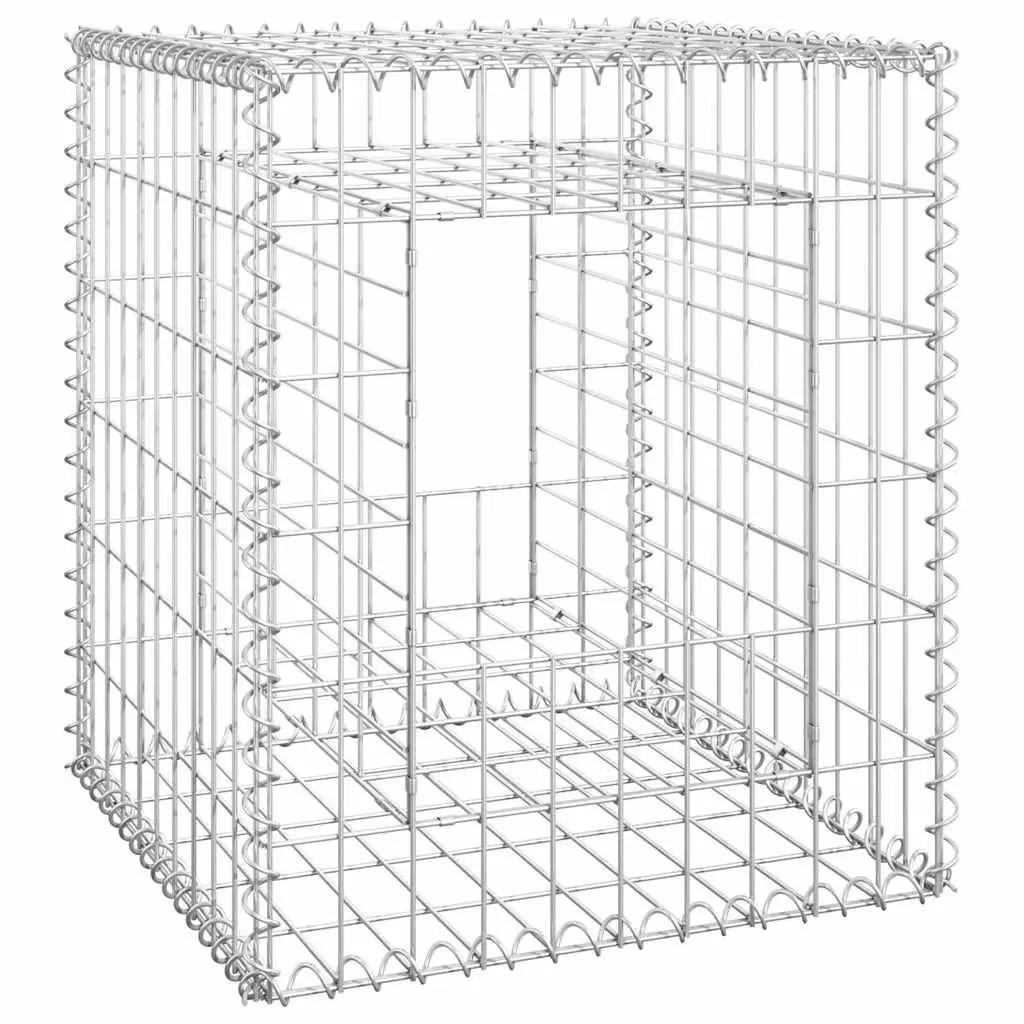 Gabion Basket Posts Iron Wire Mesh Garden Fencing Barrier 50x50x60 cm 2 Piece