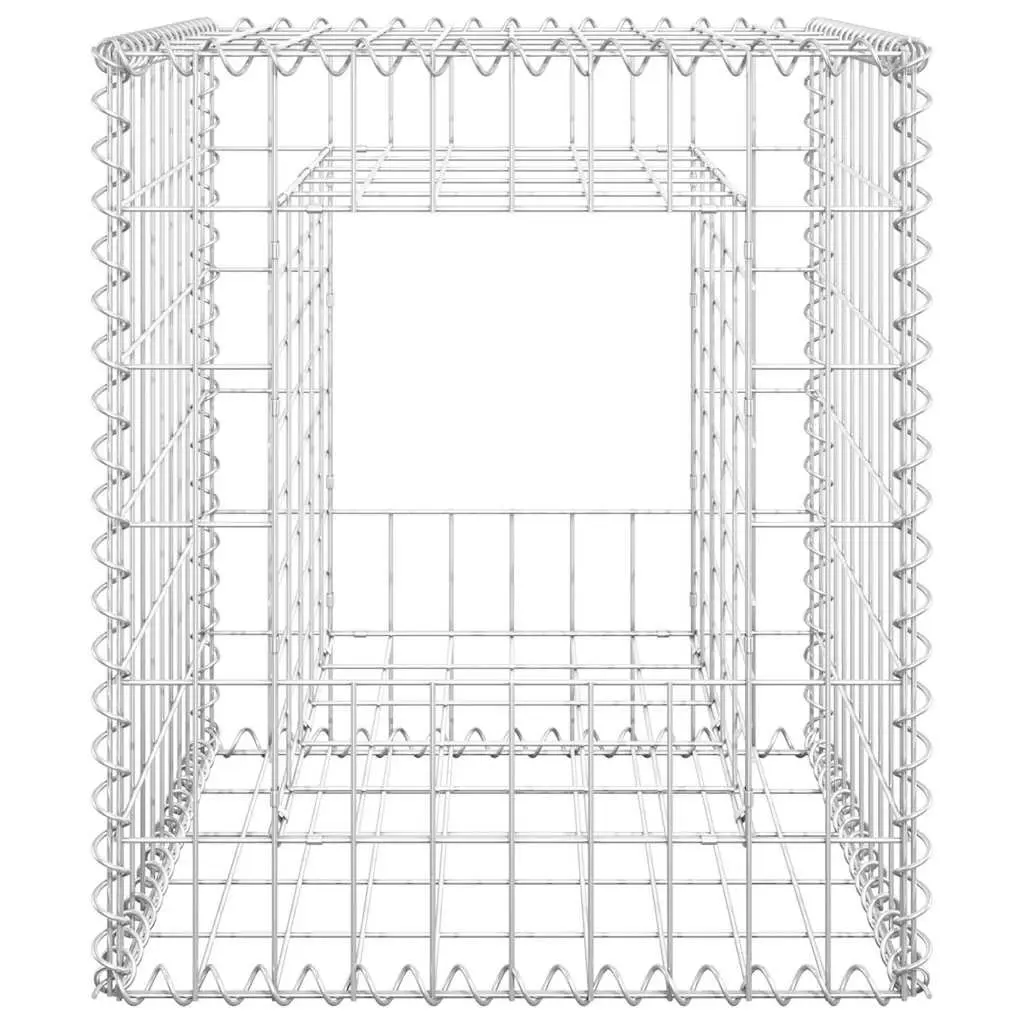 Gabion Basket Posts Iron Wire Mesh Garden Fencing Barrier 50x50x60 cm 2 Piece