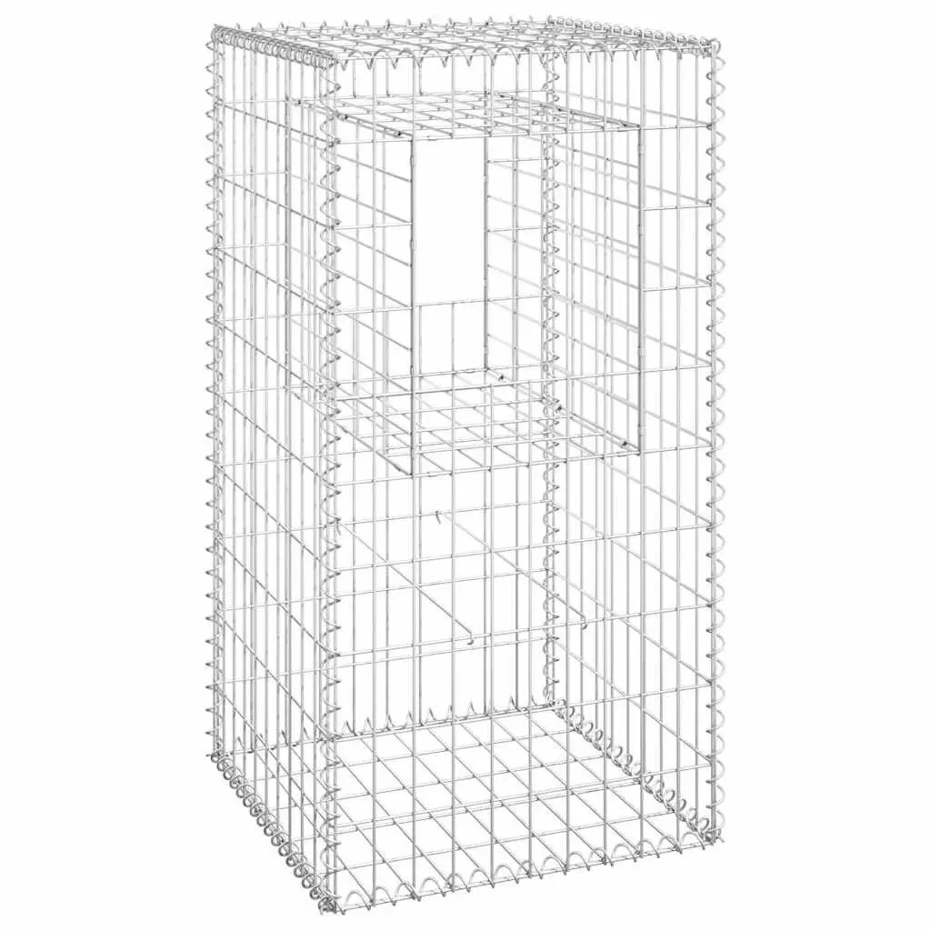 Gabion Basket Posts Iron Garden Fence Barrier 50x50x100 cm 2 pcs