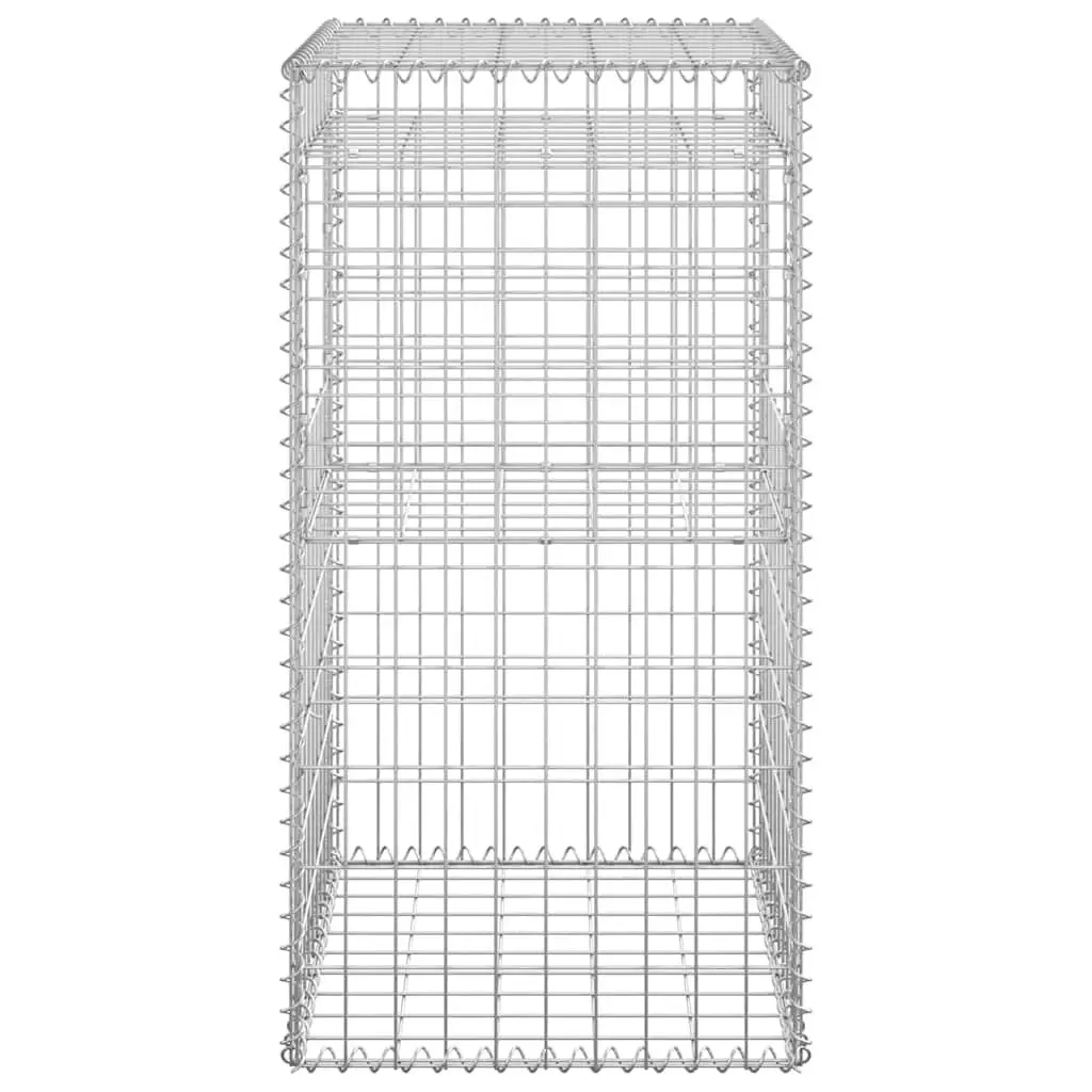 Gabion Basket Posts Iron Garden Fence Barrier 50x50x100 cm 2 pcs