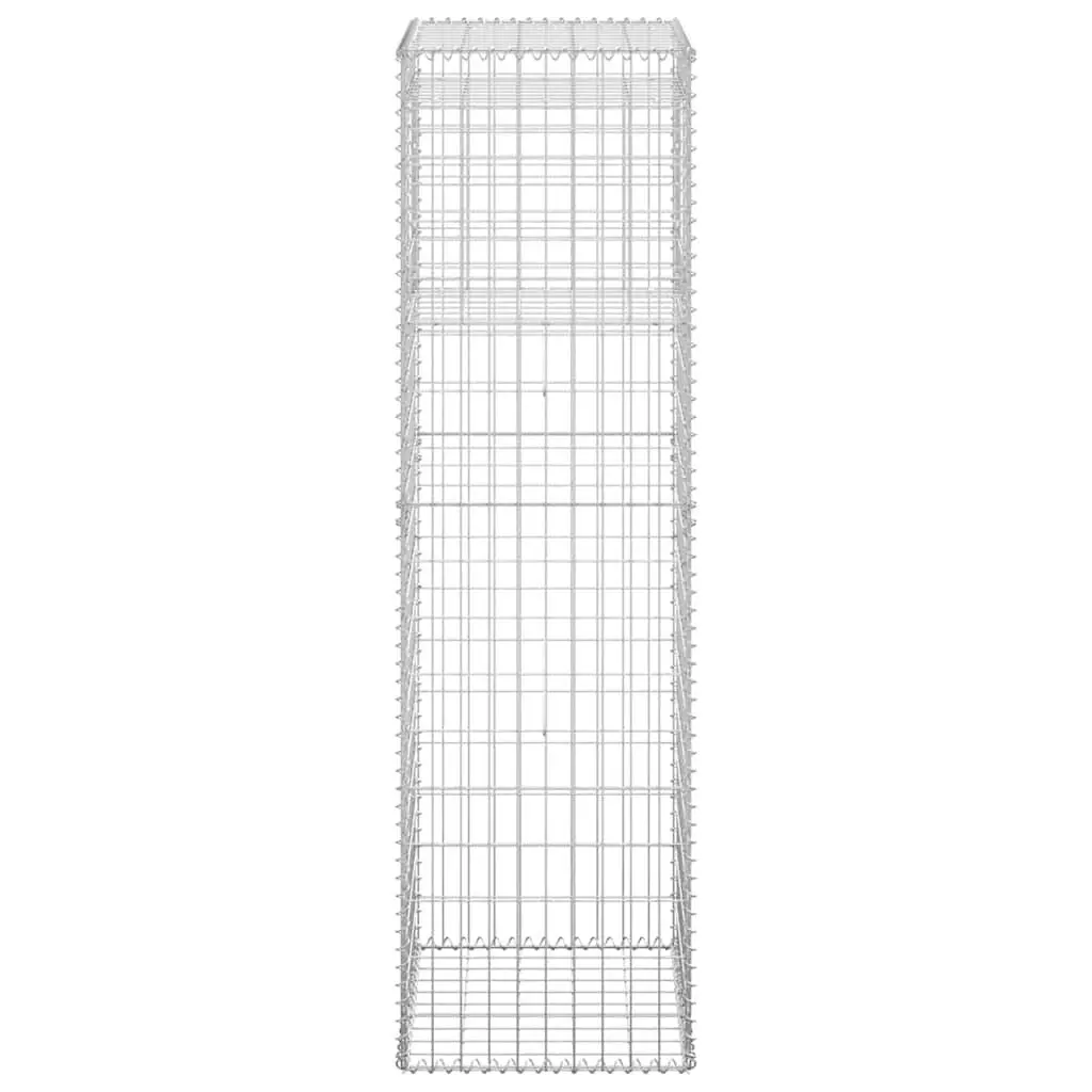 Gabion Basket Posts Iron 50x50x180 cm Garden Fencing Barrier Decor
