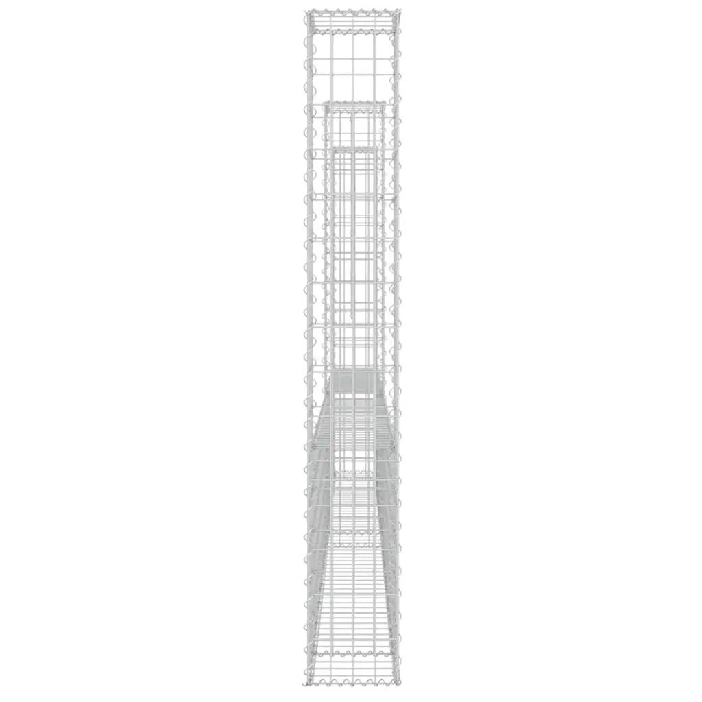 U-Shape Gabion Basket Iron Fence Panel with 3 Posts 260 x 20 x 150 cm