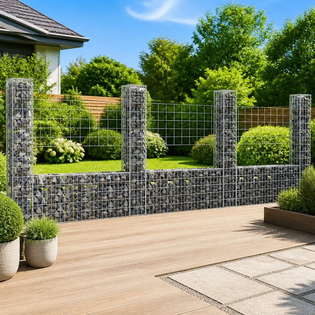 U-Shape Gabion Basket Fence Panel Welded Mesh 380x20x150cm