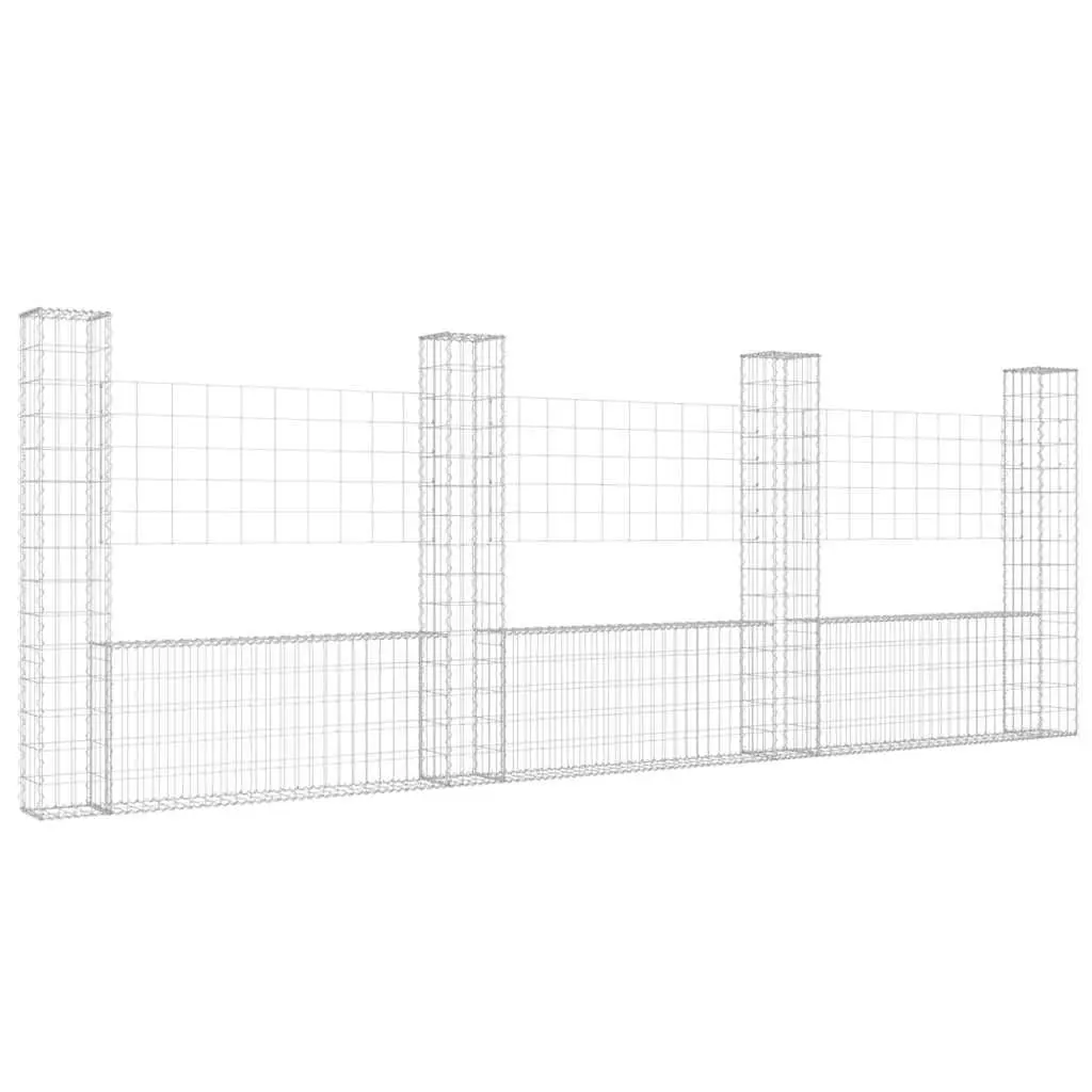U-Shape Gabion Basket Fence Panel Welded Mesh 380x20x150cm
