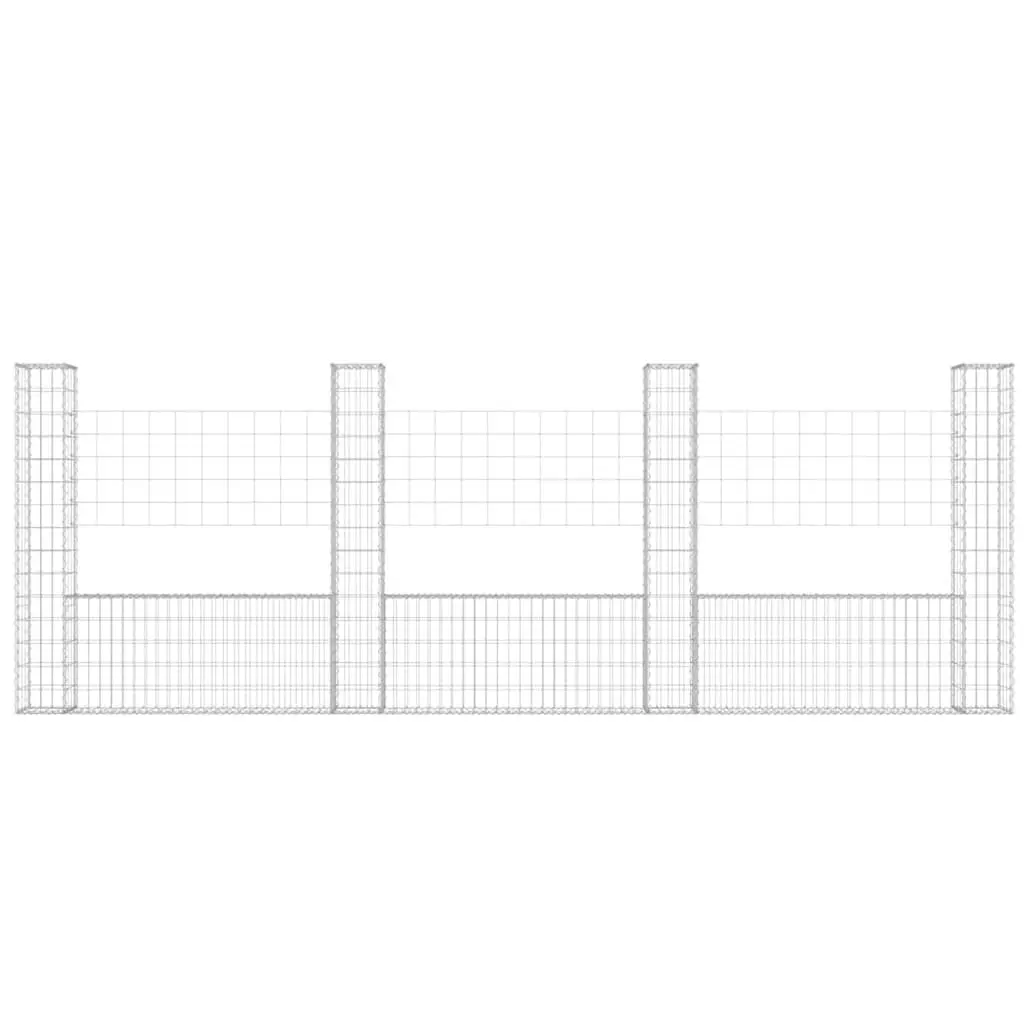 U-Shape Gabion Basket Fence Panel Welded Mesh 380x20x150cm