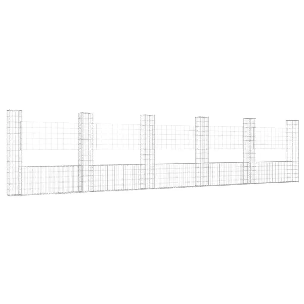 U-Shape Gabion Basket Rustproof Weather-Resistant Iron 620 x 20 x 150 cm